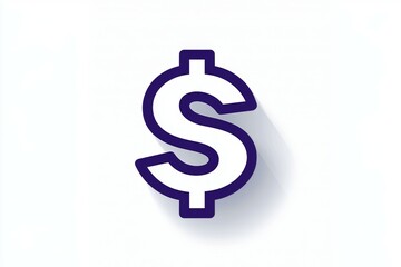 Obraz premium Bold dollar sign icon with shadow on light background