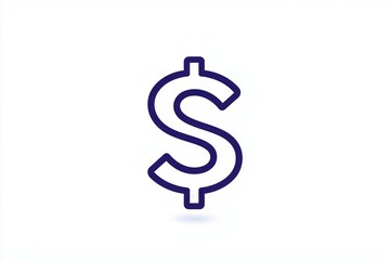Fototapeta premium Simple monochrome dollar sign on white background
