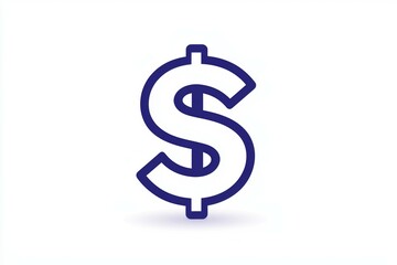 Obraz premium Bold blue dollar sign icon on white background