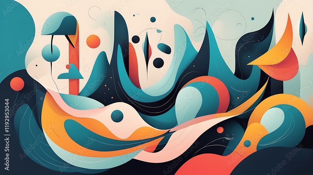 Poster modern and abstract vector design