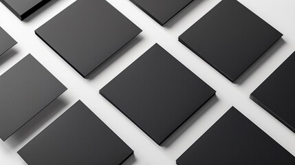 Elegant Blank Black Business Cards on Light Background for Professional Use