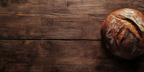 Rustic Loaf on Aged Wood