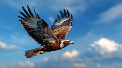 Obraz premium Bird Soaring in Clear Sky