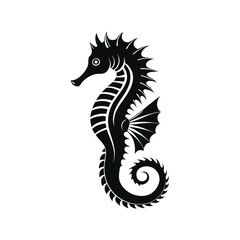Obraz premium Seahorse vector illustration, Seahorse Fish Silhouette Clipart