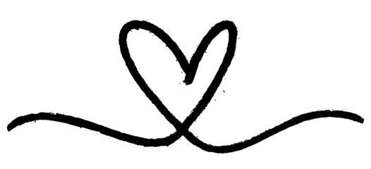 A textured black heart drawn with bold strokes and flowing lines. A unique vector illustration for creative projects.