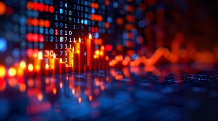 Fototapeta premium stock market investment trading blue background. 