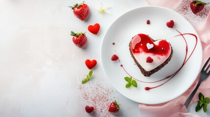 Valentine's Day special menu in a cozy restaurant with a romantic setup.