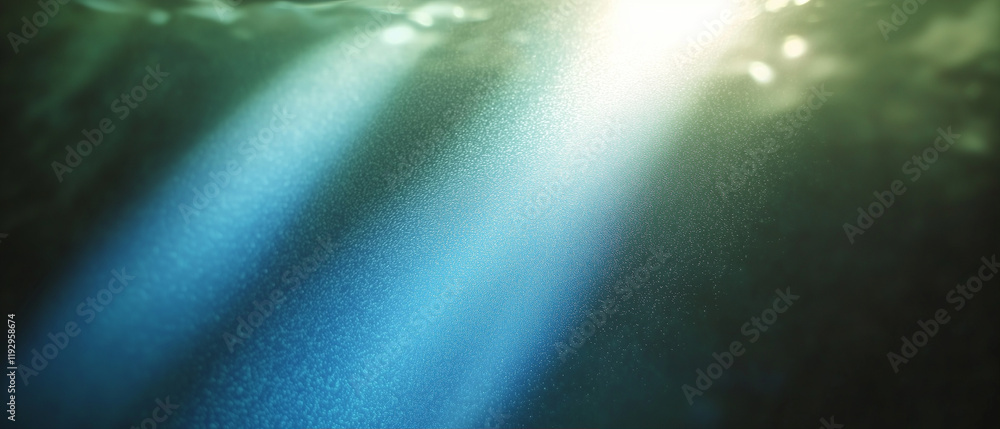 Poster light rays shining through water creating a serene underwater atmosphere