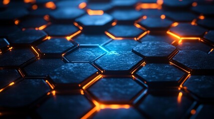 Futuristic Hexagonal Abstract Design. Generative AI