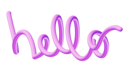 Obraz premium hello word in 3d on transparent png