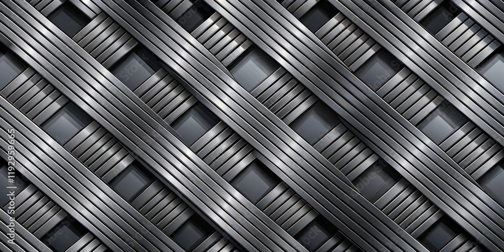 Poster abstract metallic interlocking diagonal stripes and squares background
