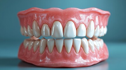 Obraz premium Hyper-Realistic Denture Display. Generative AI