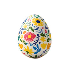Artful Easter Egg with Vibrant Floral Pattern and Textured Finish