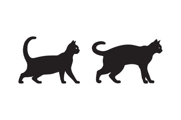 Black Silhouette Cat Vector Illustration for Craft and Design Projects