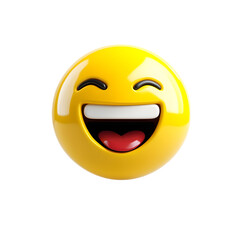 Fototapeta premium Vibrant Happy Emoji with Broad Smile Expressing Positive Emotion