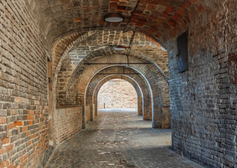 Obraz premium Corinaldo, Italy - listed among the most beautiful villages in Italy, Corinaldo displays a number of wonderful Old Town highlighted by medieval buildings and alleyways