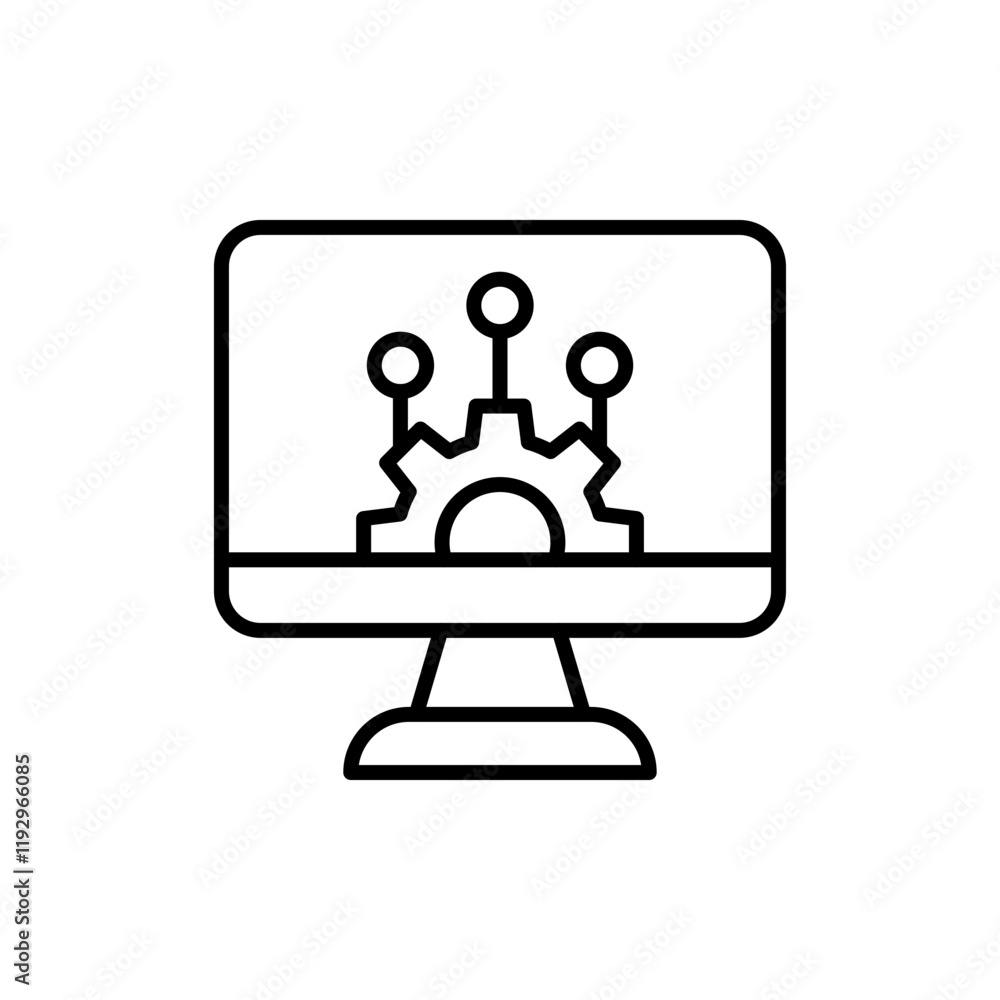Poster operating system outline icons, minimalist vector illustration ,simple transparent graphic element .