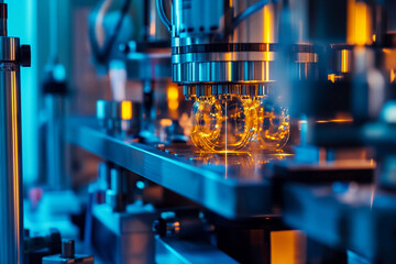 Laboratory equipment in use for chemical analysis during a research experiment in a modern facility