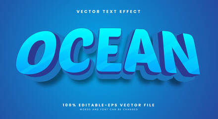 Ocean editable text effect Template With modern 3d style