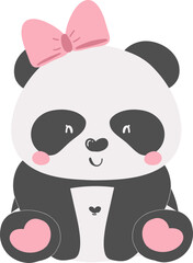 Adorable panda cub cartoon animal illustrations clipart