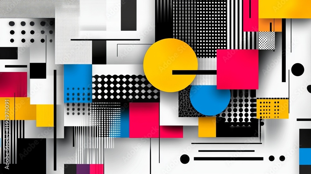 Poster abstract geometric background with bold shapes and minimalistic design vector illustration for conte