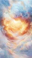 Obraz premium Dramatic crimson sunset with clouds over serene landscape nature artwork vibrant sky captivating view
