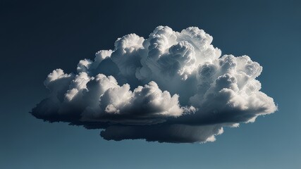 White cloud isolated on blue background. Clipping path included