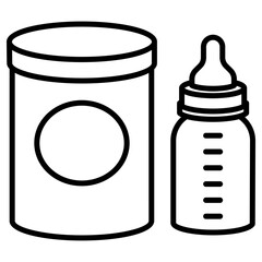 아기 젖병과 분유 아이콘