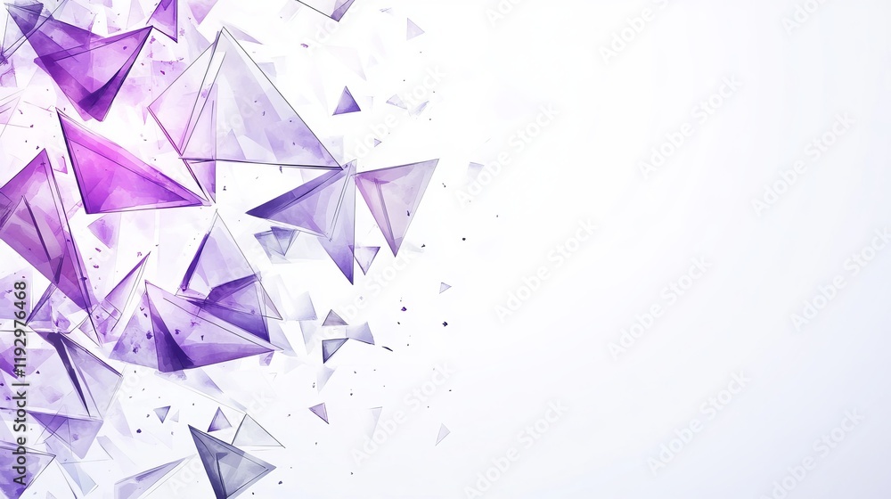 Poster vector background with abstract textures featuring handdrawn triangles and watercolor paint splashes