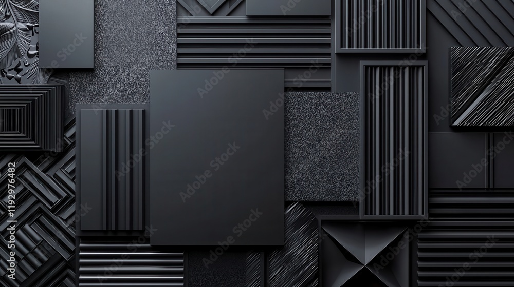Aufkleber abstract geometric design with clean lines and borders in a modern dark composition