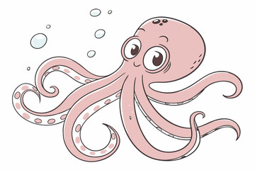 octopus cartoon coloring page