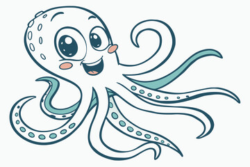 octopus cartoon coloring page
