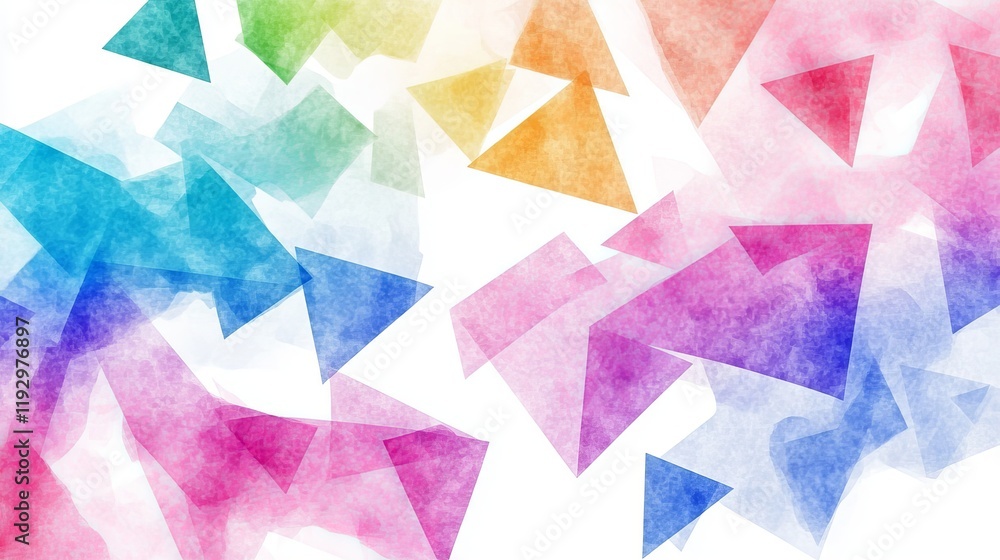 Aufkleber vector background with abstract textures featuring handdrawn triangles and watercolor paint splashes