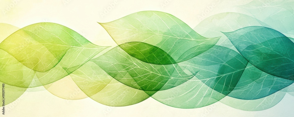 Aufkleber abstract green leaf patterns with smooth gradient background for nature theme
