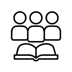 book club icon, book club line art - simple line art of book club, perfect for book club logos and icons and themed design