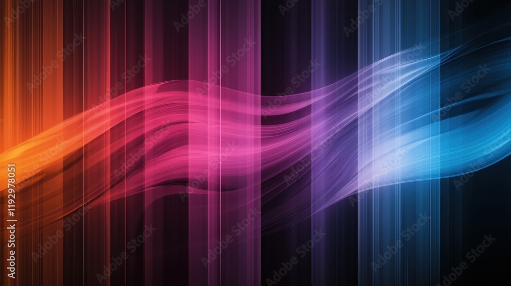 Poster abstract geometric lines with clean borders and sharp edges in vibrant colors