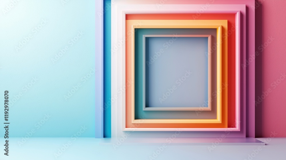 Aufkleber clean and sharp geometric lines and borders in vibrant colors and modern design