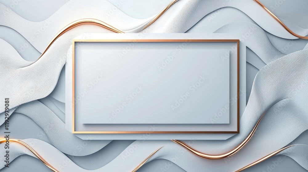 Poster elegant geometric design with symmetrical borders and lines on a soft textured background