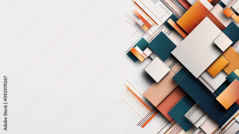 Poster elegant geometric design featuring angular shapes and lines with balanced borders for modern aesthet