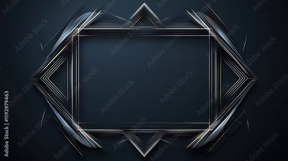 Aufkleber elegant geometric lines and angular shapes forming stylish borders on dark background