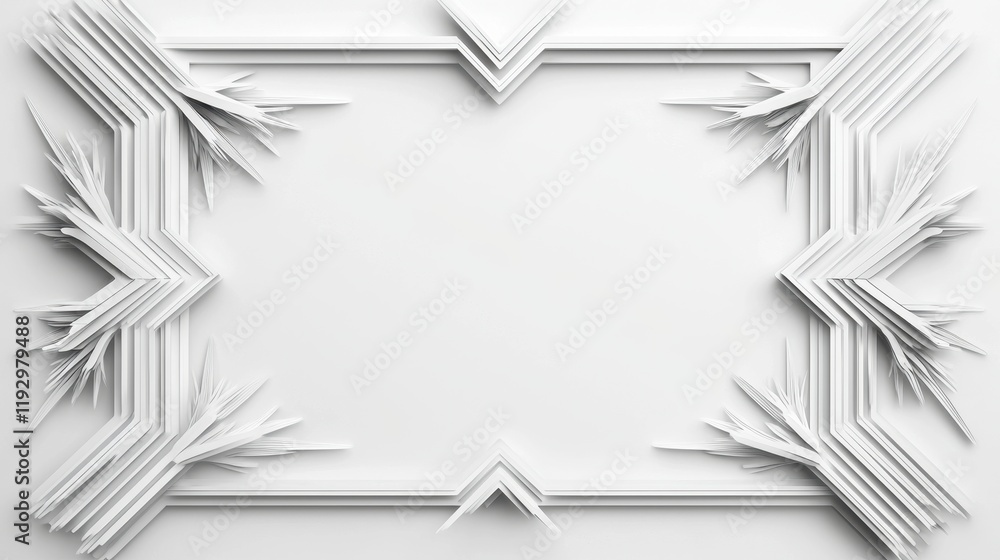 Poster elegant geometric frame design with intricate lines and borders for modern creativity and art projec