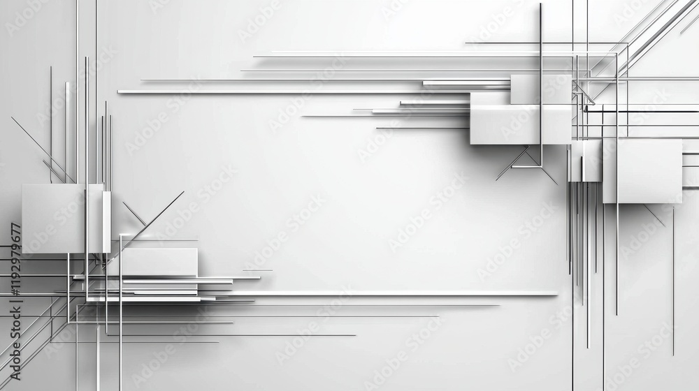 Poster elegant symmetrical geometric design with lines and borders in a minimalist aesthetic