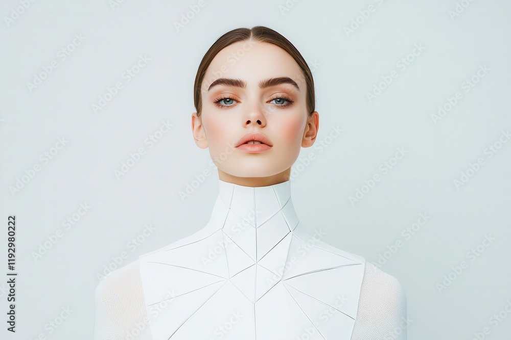 Poster digital fashion and technology. biometric-responsive digital wearables virtual fashion that changes 