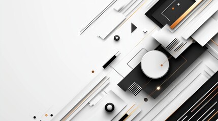 Futuristic Geometric Design with Clean Lines and Borders for Modern Background or Web Usage