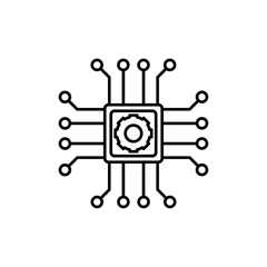 Obraz premium AI chip icon linear logo isolated