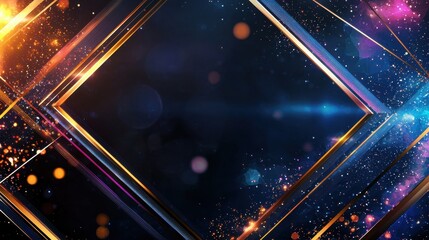 Futuristic Geometric Background with Sleek Lines and Borders, Ideal for Modern Digital Designs and Visuals
