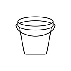 Bucket icon linear logo isolated