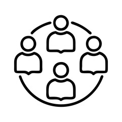 reading group circle icon, reading group circle line art - simple line art of reading group circle, perfect for reading group circle logos and icons and themed design