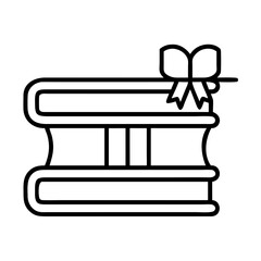 stack of books tied with a ribbon icon