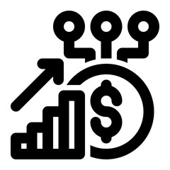 financial report, financial analysis, accounting system outline icon
